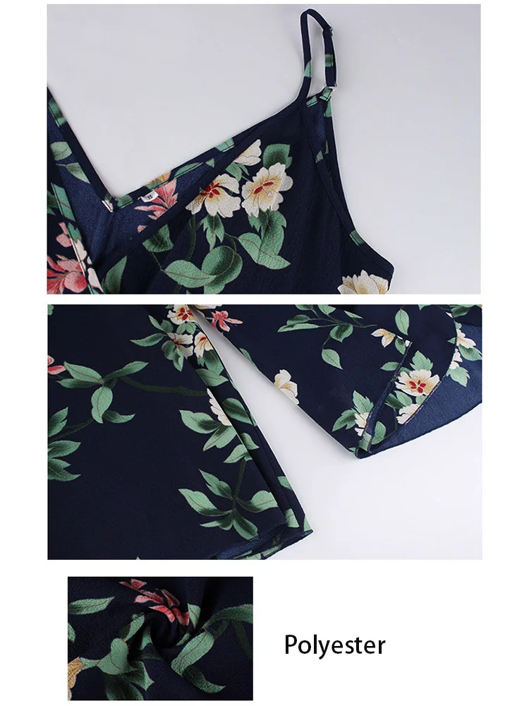 Горячая Летняя женская 2019 винтажная Праздничная Сексуальная богемная Цветочная