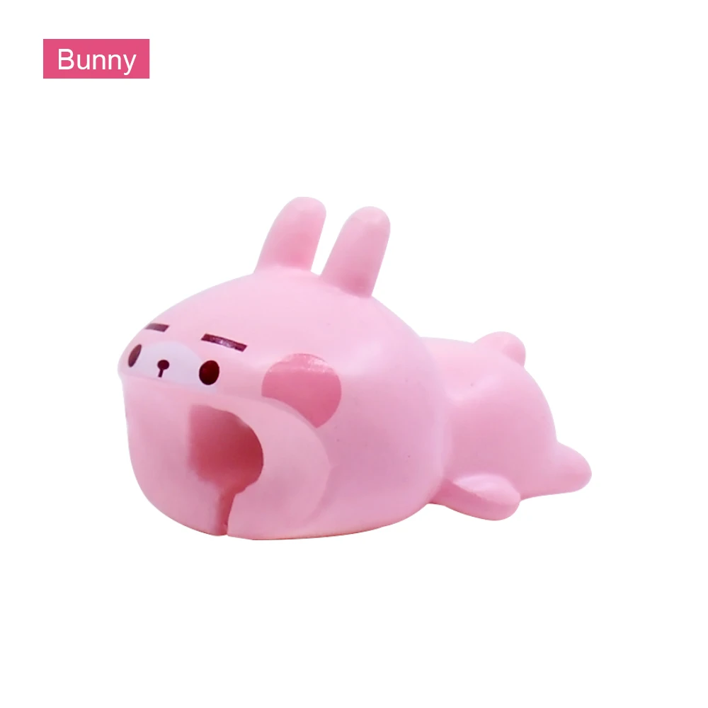 Bunny CHIPAL милый мультфильм укус животное кабель протектор для iPhone USB кабель для передачи данных намотки аниме Bite Chompers Органайзер держатель телефона - Цвет: Bunny
