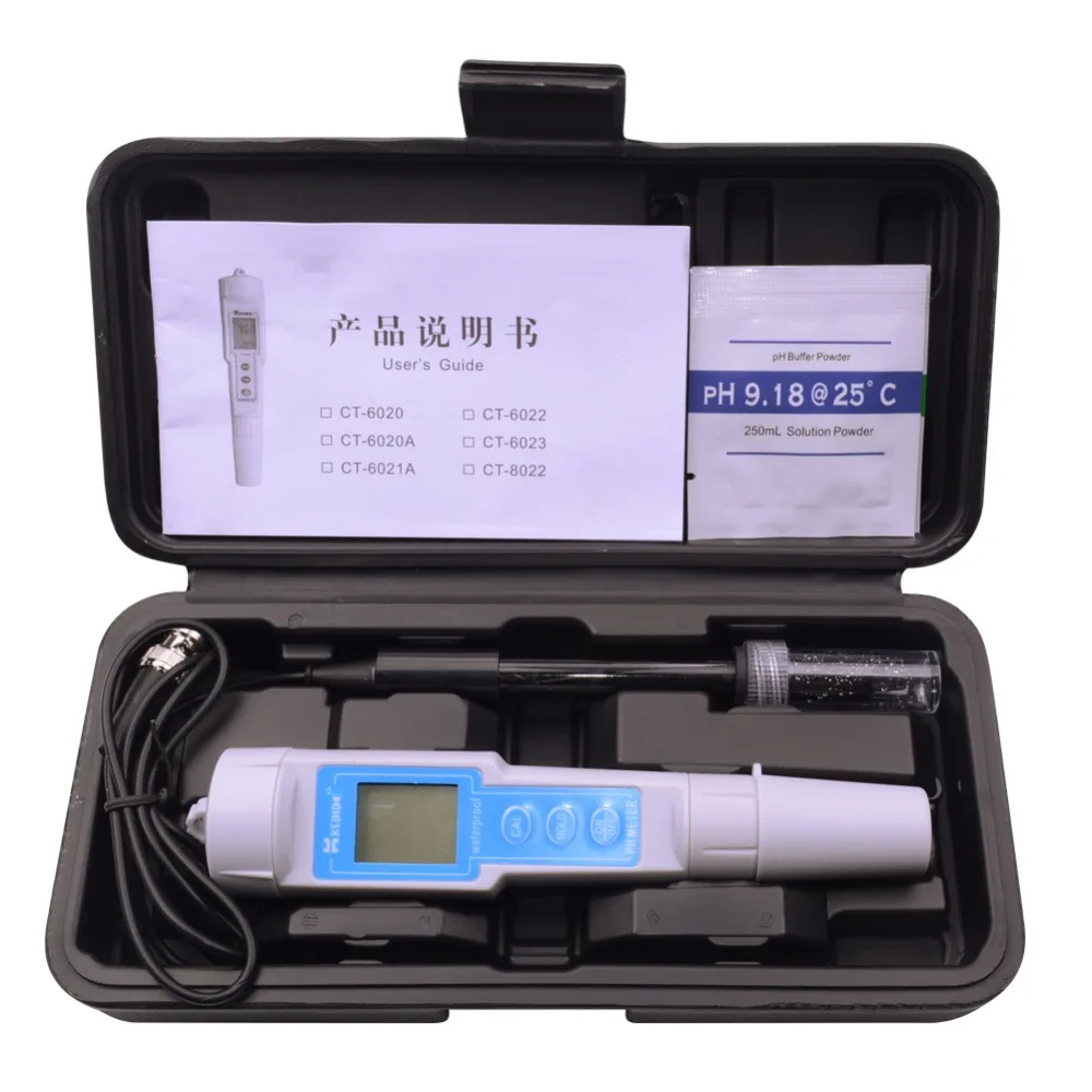 Yieryi CT-6020A Высокоточный водонепроницаемый ЖК-цифровой рН-метр PH и температура двойной дисплей аквариум счетчик воды