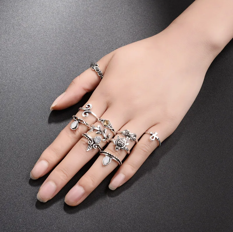 3884S Винтажный 12 шт набор золотого цвета Midi Finger Шарм кольцо набор для женщин Knuckle вечерние ювелирные изделия Knuckle кольцо набор женский ювелирный подарок - Цвет основного камня: 3884S