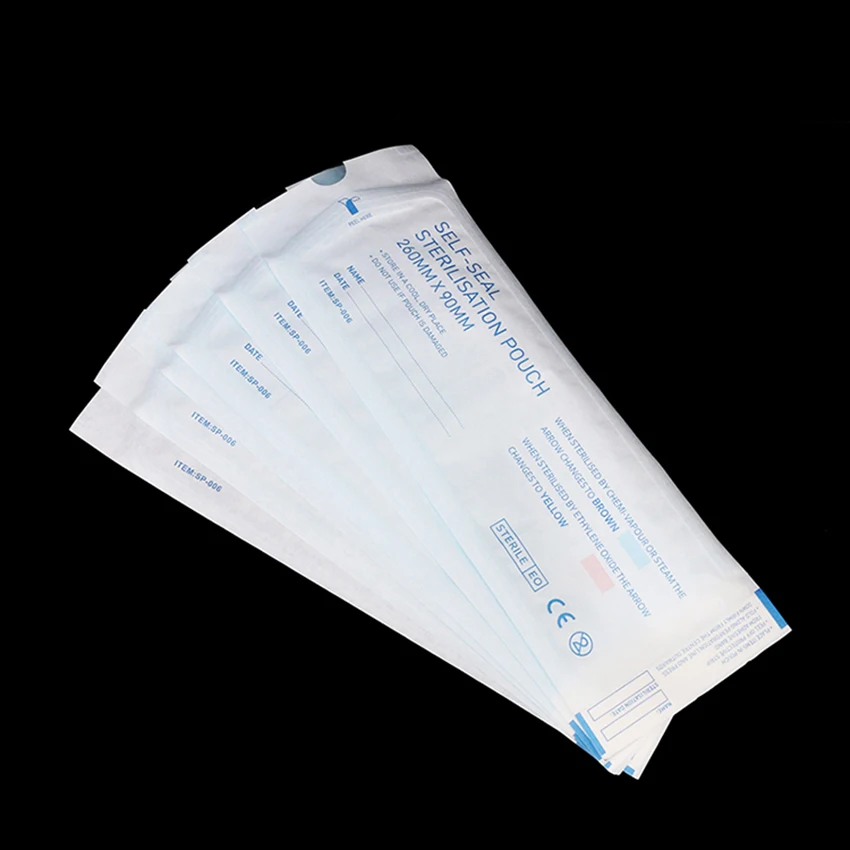 200Pcs Disposable Tattoo Cleaning Bag accessories Sterilization Medical Sterilized Pouches Self-Sealing accessoire de tatoo | Красота и