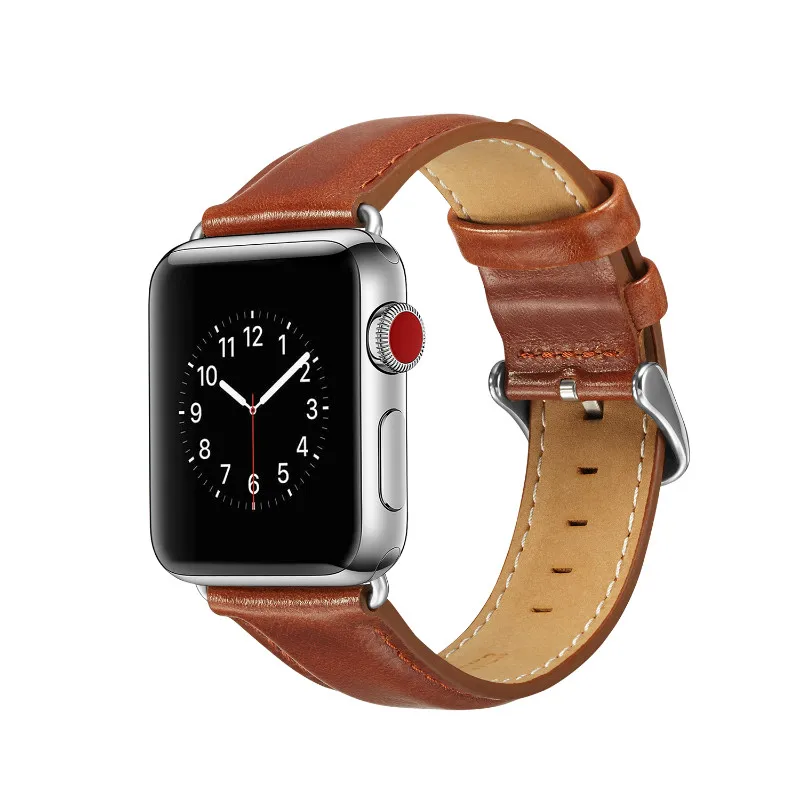 Коричневый Браслет Mling ремень из натуральной кожи для Apple Watch 5 4 3 2 1 42 мм 38 мм 44 мм 40 мм ремешок для iWatch 5 4 3 2 1 браслет - Цвет ремешка: Коричневый