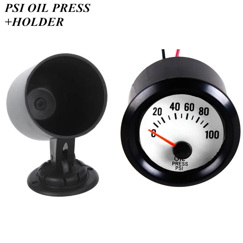 EE Поддержка 2 &quot52 мм черный корпус белый экран авто часы Указатель PSI синий