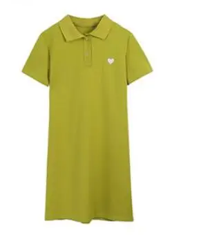 green tunic type Летняя туника, футболка, платья, Лидер продаж, женское платье в консервативном стиле, Корея, повседневное милое мини-платье с коротким рукавом, зеленый, черный, белый цвета, 7614 - Цвет: green tunic type