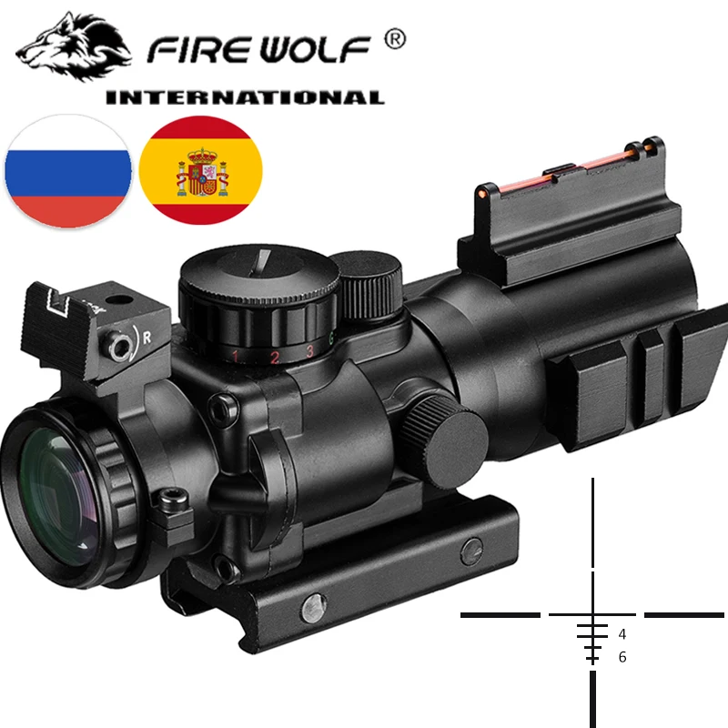 4x32 Acog прицел 20 мм ласточкин хвост рефлекторная Оптика прицел тактический прицел для охотничьего ружья винтовка страйкбол снайперская Лупа пневматический пистолет