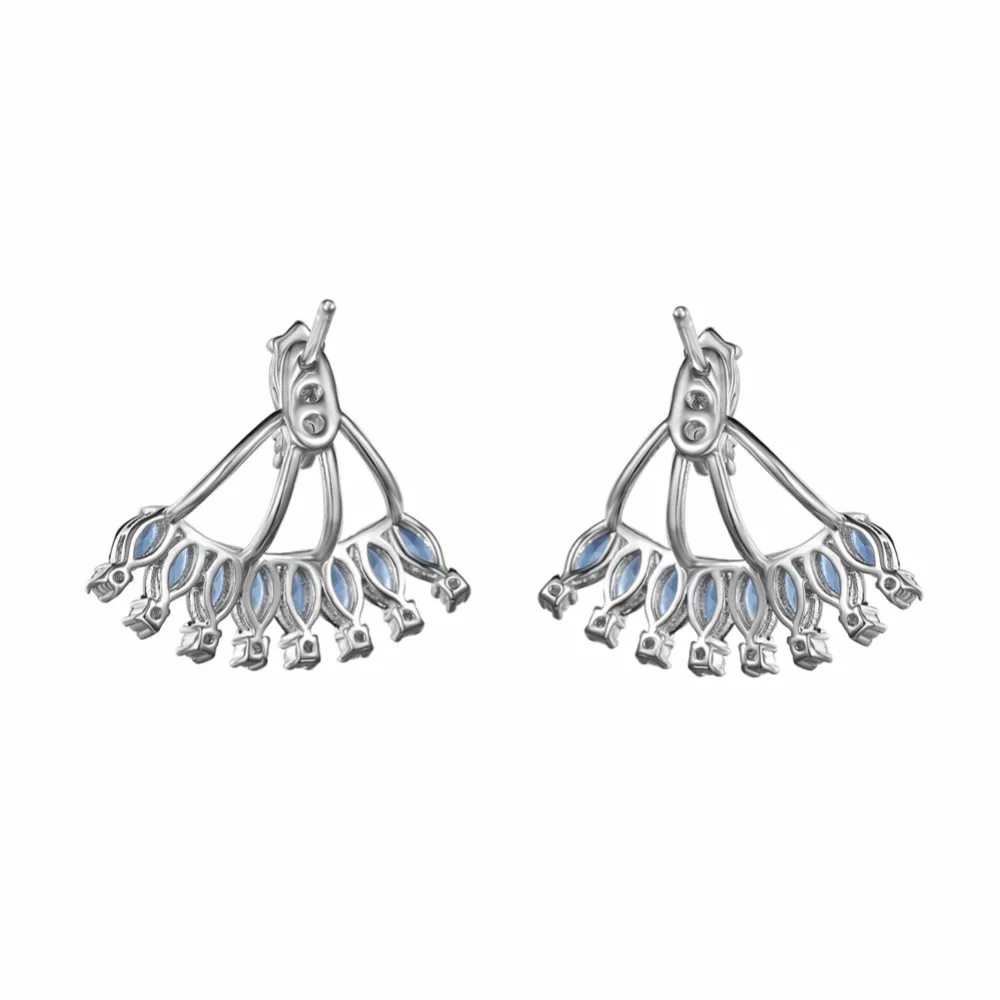 Модные ювелирные изделия KIVN с синим кубическим цирконием свадебные серьги для