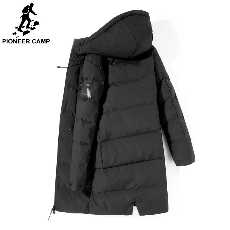 Зимний длинный пуховик Pioneer Camp для мужчин брендовая одежда толстовка с капюшоном