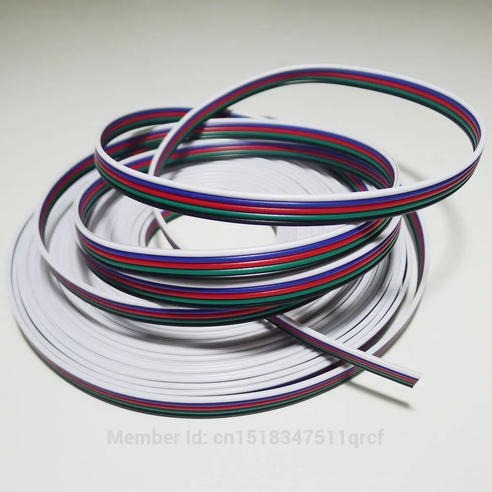 3 м/лот луженый медный кабель 22AWG 5 pin RGB ПВХ изолированный провод 22 awg электрический