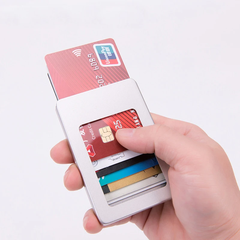 

Weduoduo держатели для кредитных карт RFID алюминиевая коробка кошелек для карт Модный повседневный Чехол для карт однотонные металлические кошельки высокого качества