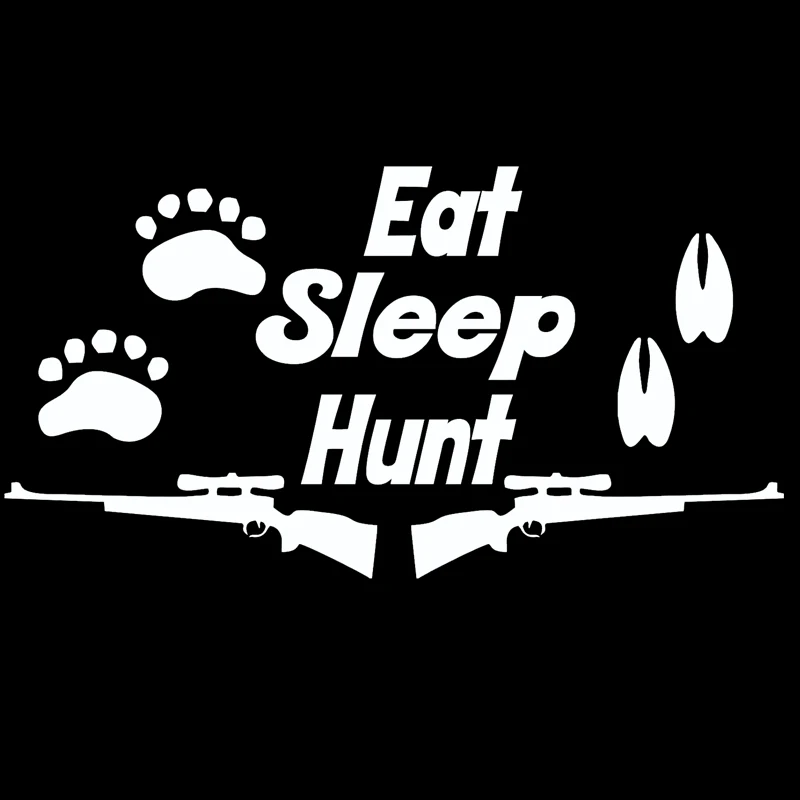 Eat Sleep Охота Пистолеты медведя оленя Die Cut виниловые наклейки для окон Стикеры