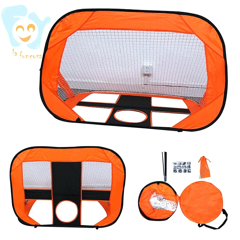 

2 в 1 всплывающие 103 см Портативный футбольный тренировочный гол для детей взрослых цель отверстие в середине и круглая сумка для переноски