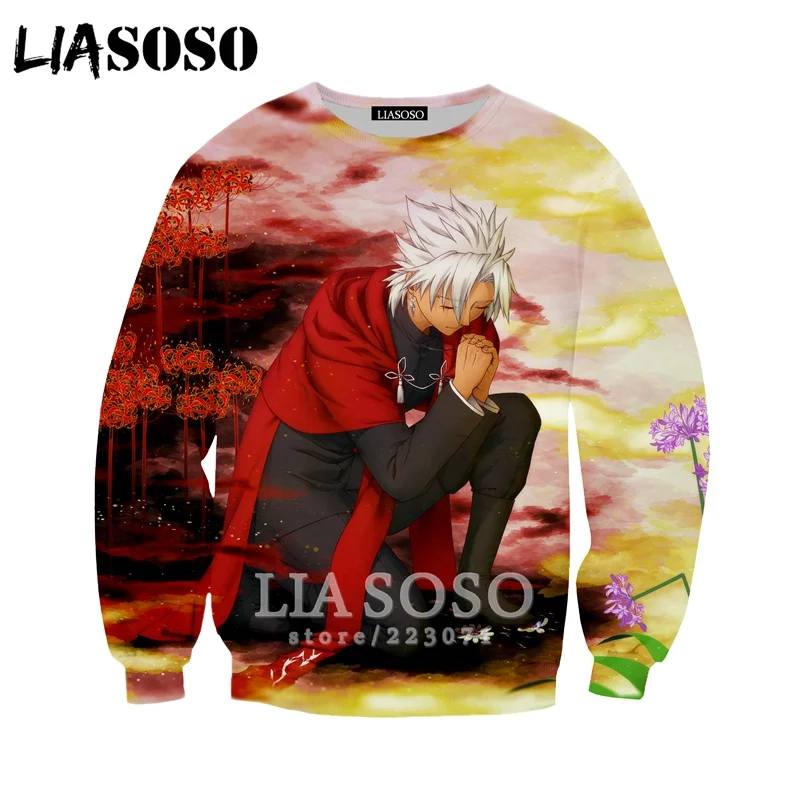 LIASOSO Autumn Fashion Hoodie Men Women 3D Print Anime Fate Grand Order Sweatshirt Casual Unisex Long-Sleeve Pullover A127-23 | Мужская