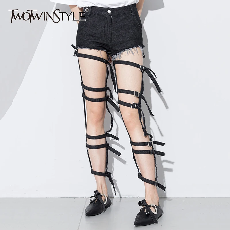 Джинсовые шорты TWOTWINSTYLE со съемными вырезами большого размера мини-брюки летняя