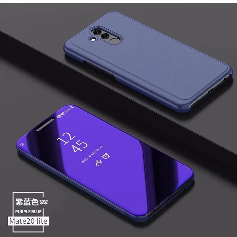 ZEALLION чехол для huawei P20 P10 Коврики 10 20 Lite рro P9 плюс P8 NOVA 3i 3 2i 3E Honor 10 9 8 Y7 Y6 Prime Чехол Зеркало Чехол-книжка - Цвет: purple