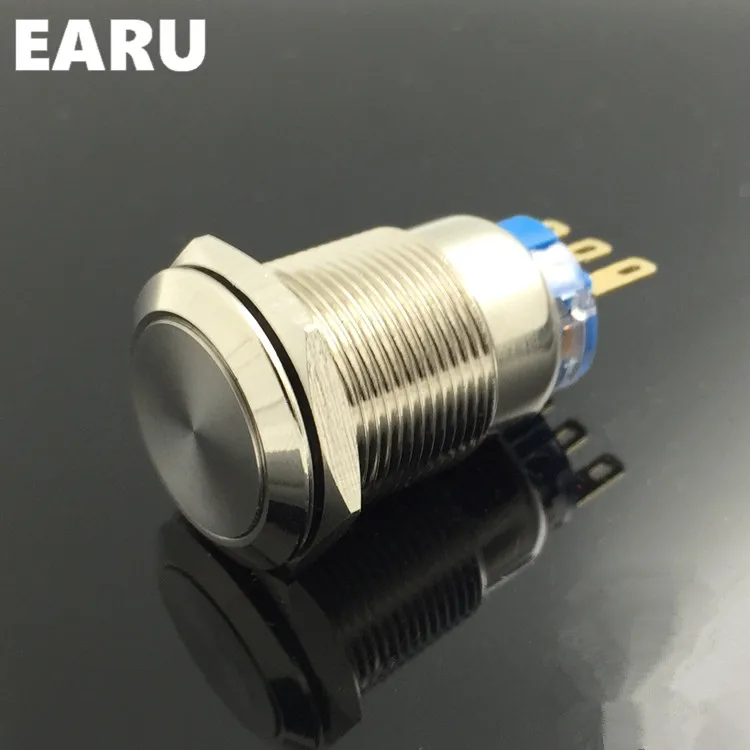 19 мм защелкивающийся дверной звонок с кнопкой переключатель из нержавеющей