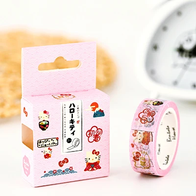 15 мм X 7 м милые Lotkawaii цветок еда Животные декоративные васи клейкие ленты DIY Скрапбукинг Маскировочная лента школьные офисные принадлежности - Цвет: A