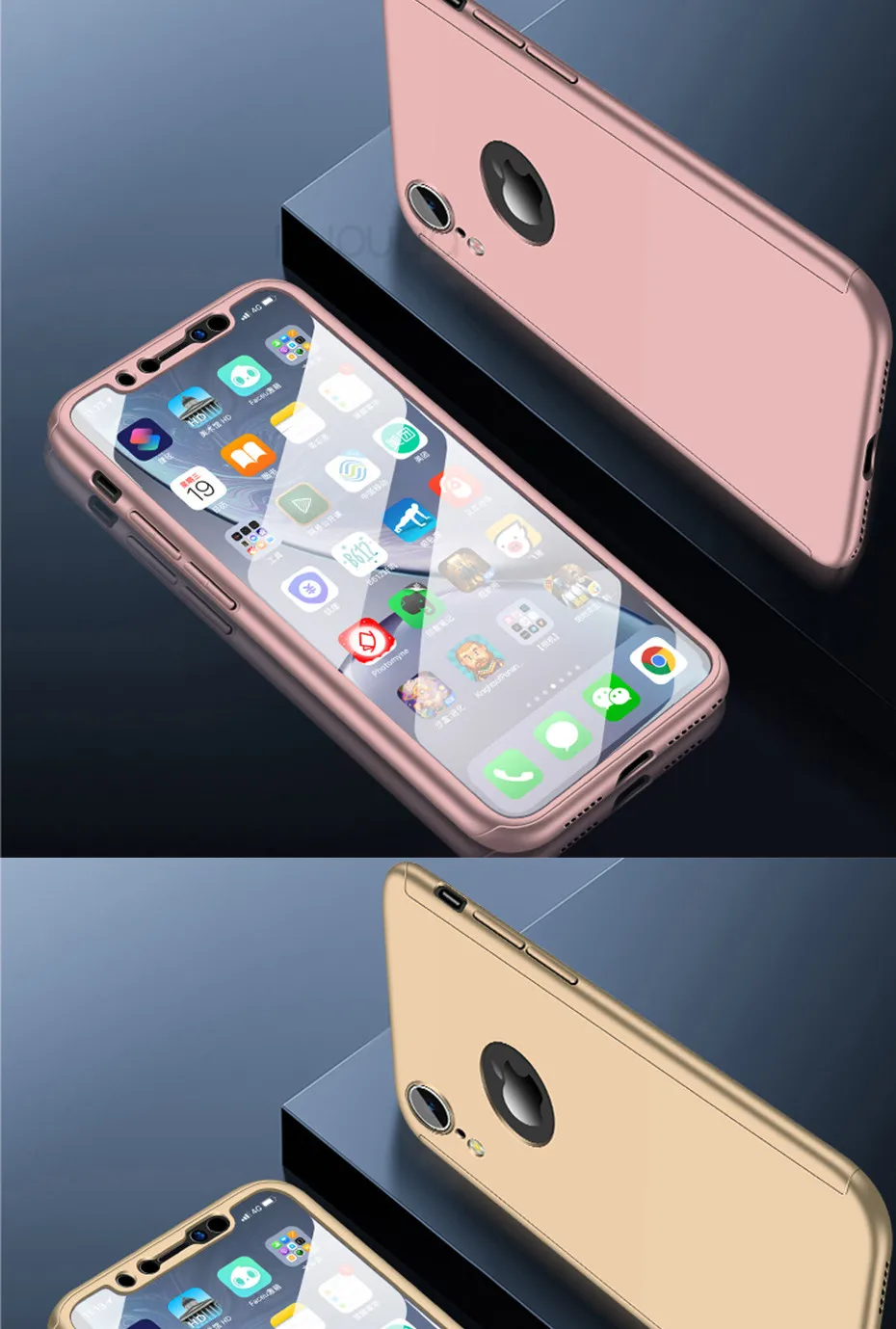 360 Полный Чехол для iPhone X XS XR XS MAX защитный чехол для iPhone5 5S SE 6 6s 7 8 Plus чехол для телефона со стеклом