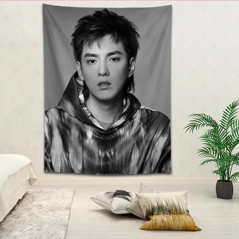3 Изготовленный На Заказ Kris Wu Печатный креативный коврик для гостиной, спальни, фоновая стена, ткань вешается на стену, маленькая свежая - Цвет: 3