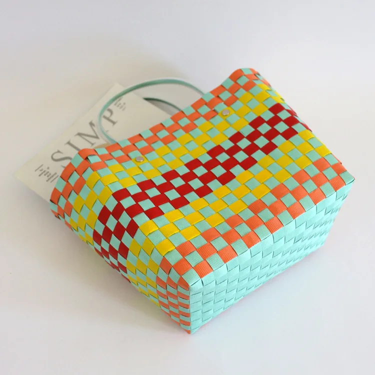 2019 Женская тканая Повседневная сумка для покупок дорожная INS плетеная Сумка