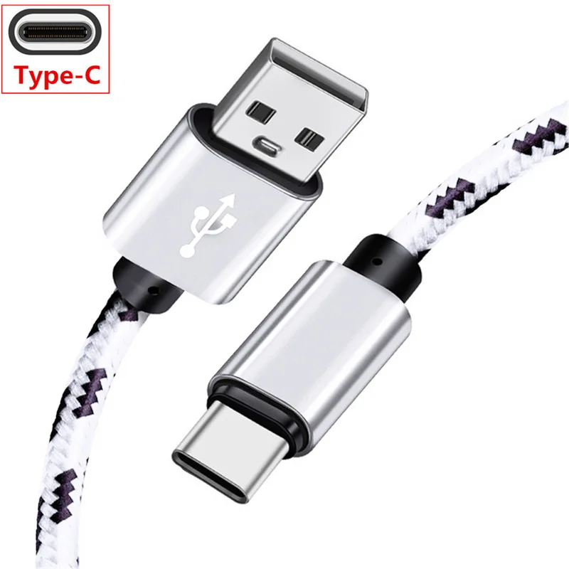 Для samsung A50 A30 huawei Y7 Prime P30 Зарядное устройство кабель для Xiaomi mi 8 9 Красный mi 7 pro sony htc Nokia zte mi cro USB и Тип c - Цвет: type c-White