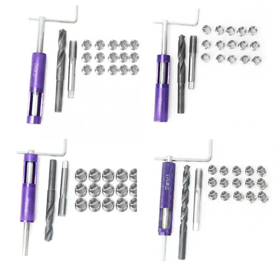 18 шт. набор инструментов для ремонта резьбы из нержавеющей стали|Резьбовые