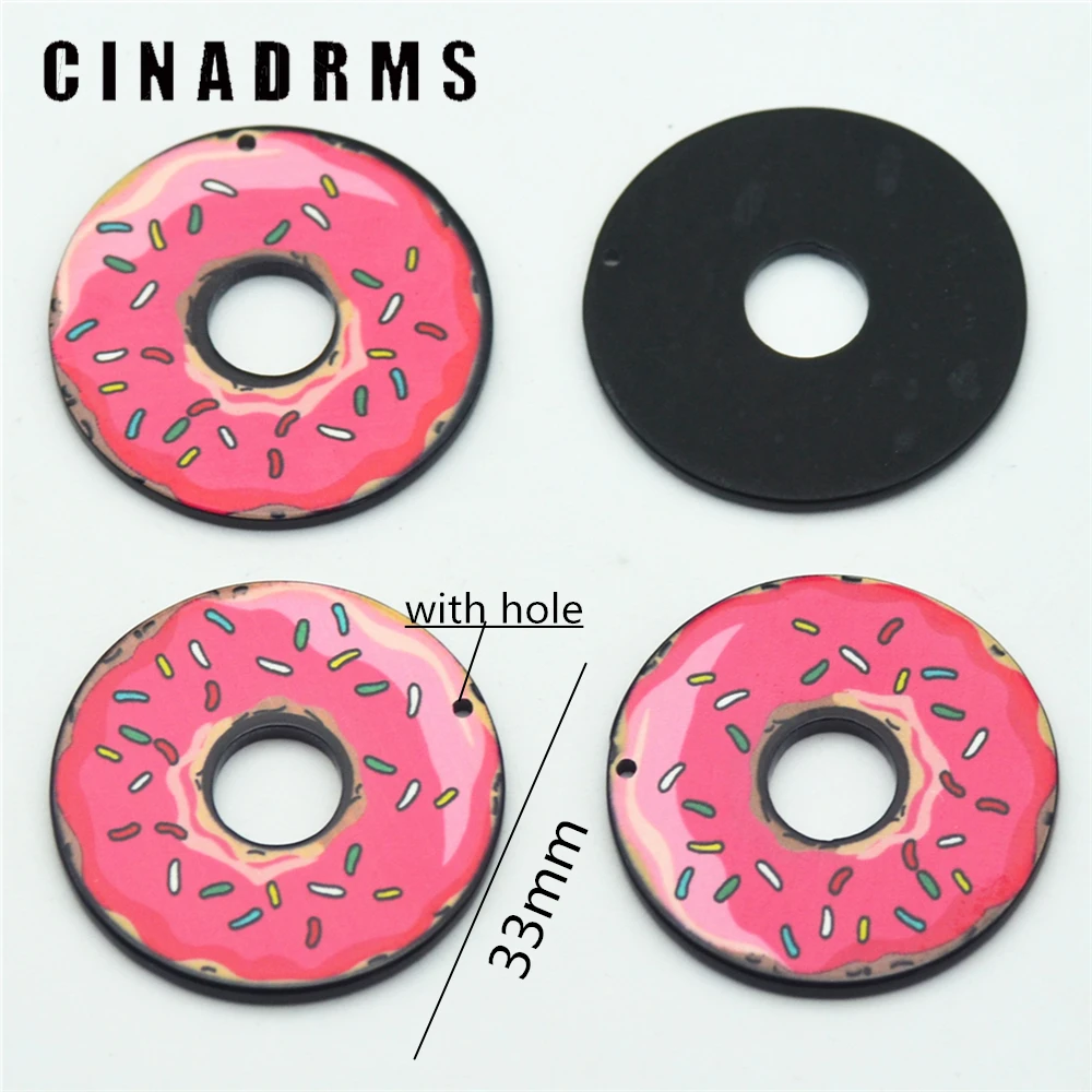 

10PCS 33mm Laser Cutting donuts planar embellishement|Scrapbooking planar materials