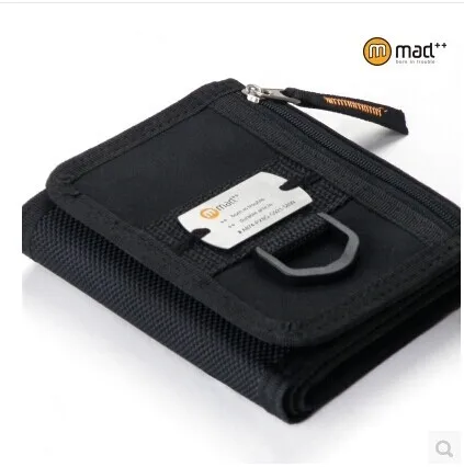 Black Новинка 201ㄞ года Дизайн Trifold Мужской Для мужчин мальчик коротких кошелек повседневные Черные молодых Новинка Дизайнер деньги нейлон портмоне ID карман чехол - Цвет: Black