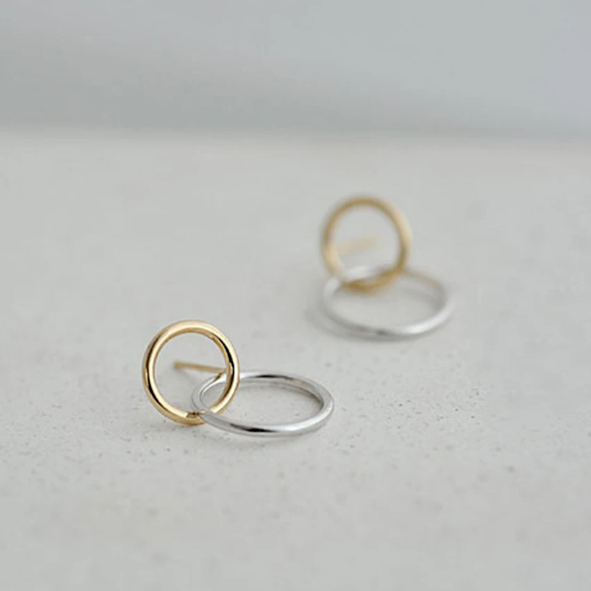 Kinitial/1 пара простые двойные круглые серьги-гвоздики для женщин стильные