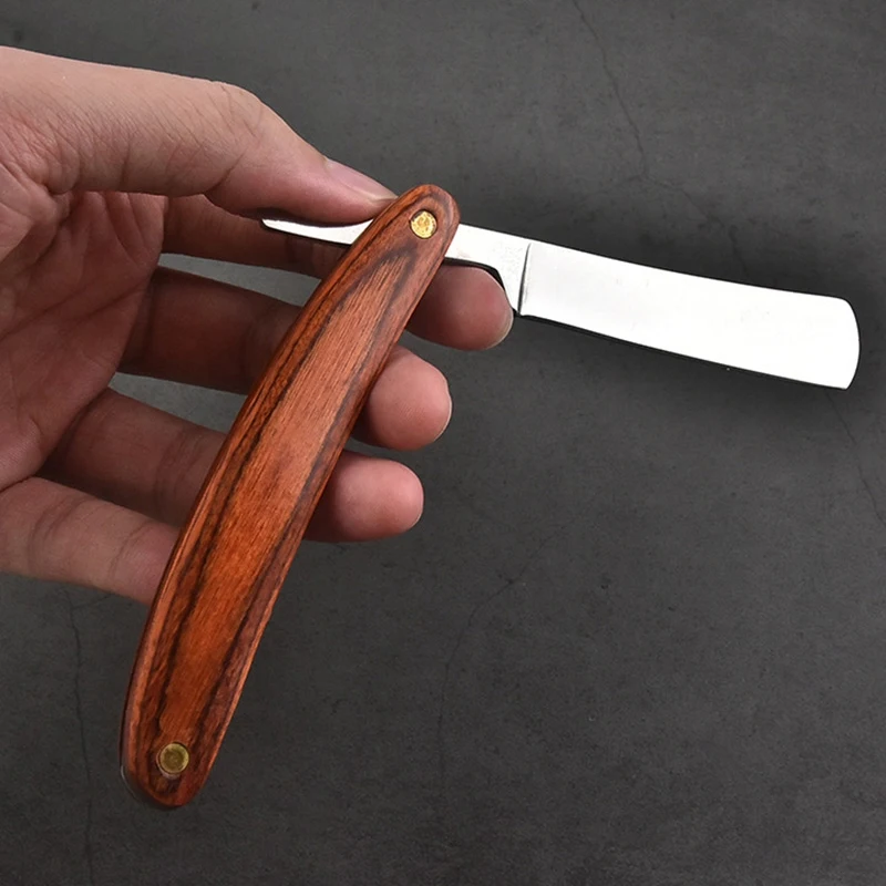 Vintage Old Style Straight Edge Steel Barber Razor Folding Shaving Knife Hair Removal Tools Wood Handle | Красота и здоровье