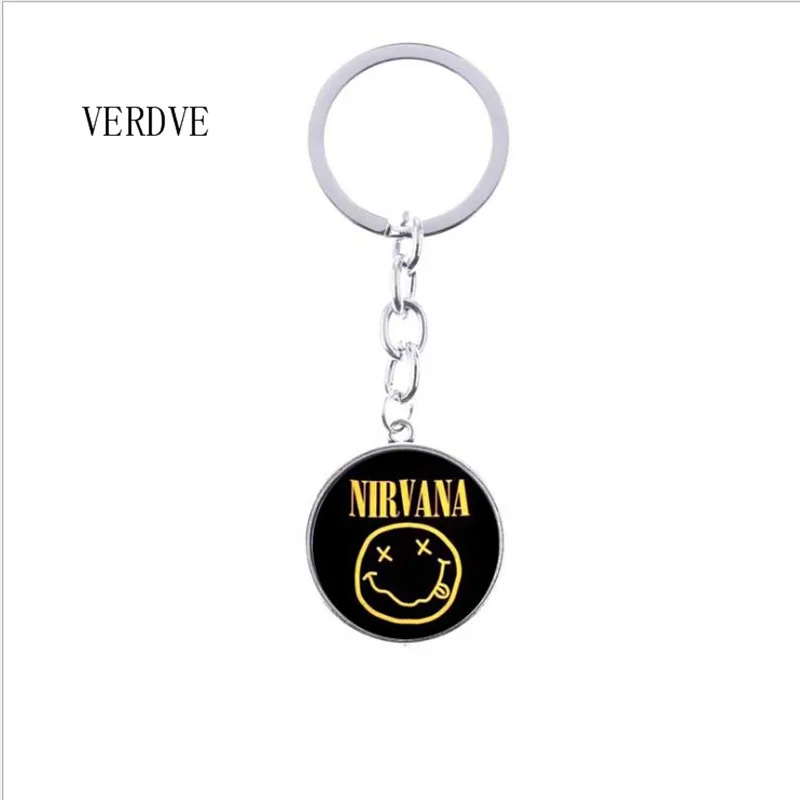 

Rock band nirvana band crystal glass pendant keychain jewelry gift wholesale