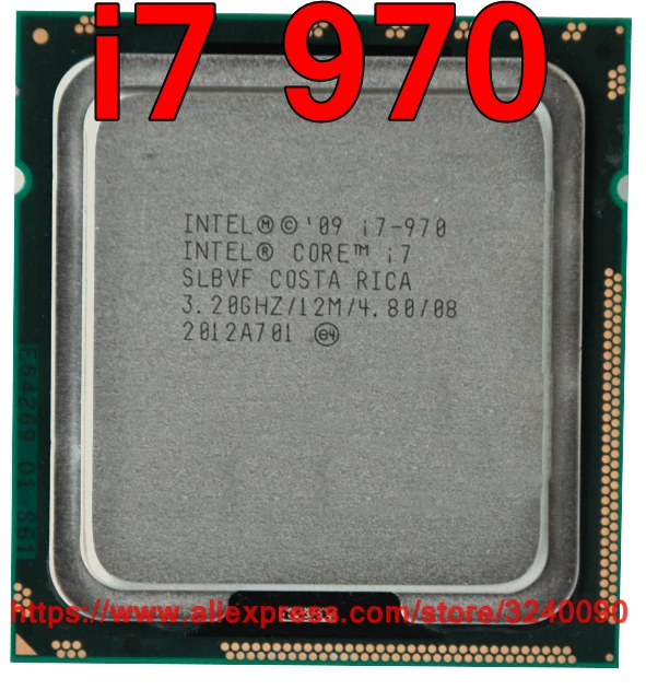Оригинальный процессор Intel CPU Core i7 970 3 20 ГГц 12 МБ 6 ядерный разъем 1366 Бесплатная