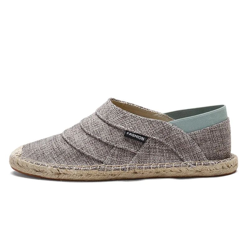 AKZ Summer loafers Men's casual shoes Canvas for men Hemp Comfortable Breathable Fisherman Shoes Male size 38-45 | Обувь