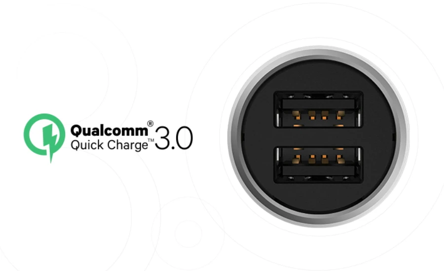 Оригинальное Xiaomi Mi автомобильное зарядное устройство с двумя USB, 5 В/3 А, 9 В/2 А, 12 В/1,5 А, металлическое универсальное быстрое зарядное устройство QC 3,0 для iPhone, samsung, LG, huawei