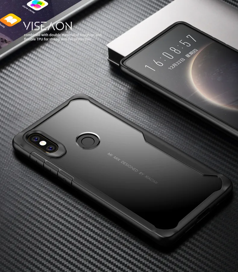 Black MaxGear противоударный чехол для телефона для Xiaomi mi A1 A2 Lite 5X 6X прозрачный акриловый защитный чехол для Xiao mi Red mi S2 Y2 5A 6A Note 6 Pro - Цвет: Black