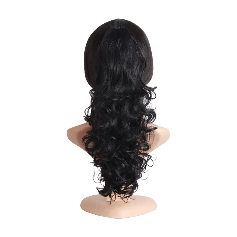 Black MapofBeauty, длинные когти на заколках, цельный конский хвост, Женский блонд, черный, коричневый, волнистый конский хвост, синтетические волосы для наращивания, накладные волосы - Цвет: Black