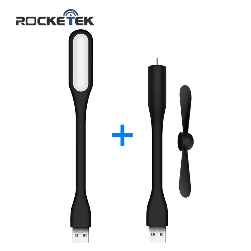 Rocketek Творческий USB вентилятор Гибкая портативный мини и светодиодные лампы для