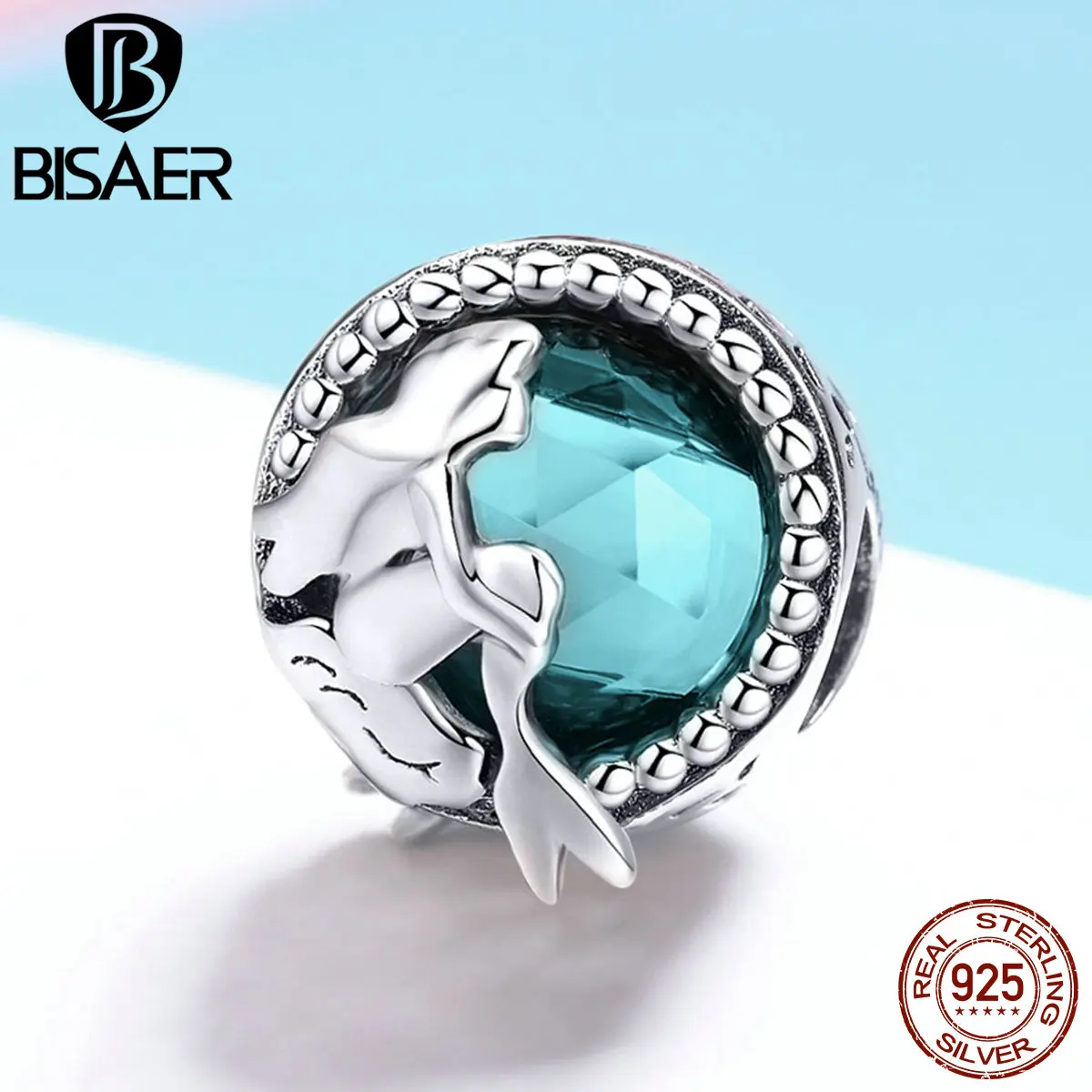 BISAER, лидер продаж, 925 пробы, серебро, история русалки, сказочные подвески, бусины, подходят для девушек, браслеты, сделай сам, серебро 925, изготовление ювелирных изделий ECC894