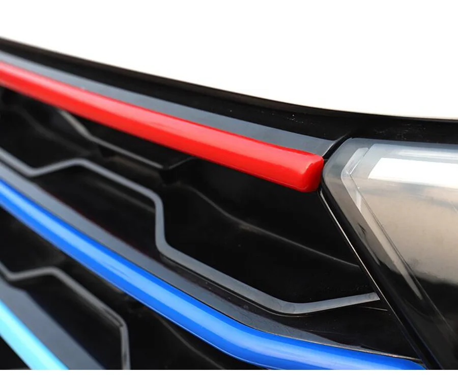 Для Volkswagen T-Roc T Roc ABS передняя решетка Накладка вставки гоночная решетка украшение цветная полоса