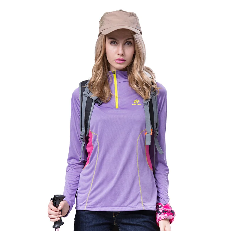 Женская быстросохнущая футболка Coolmax Весенняя дышащая Спортивная с длинными