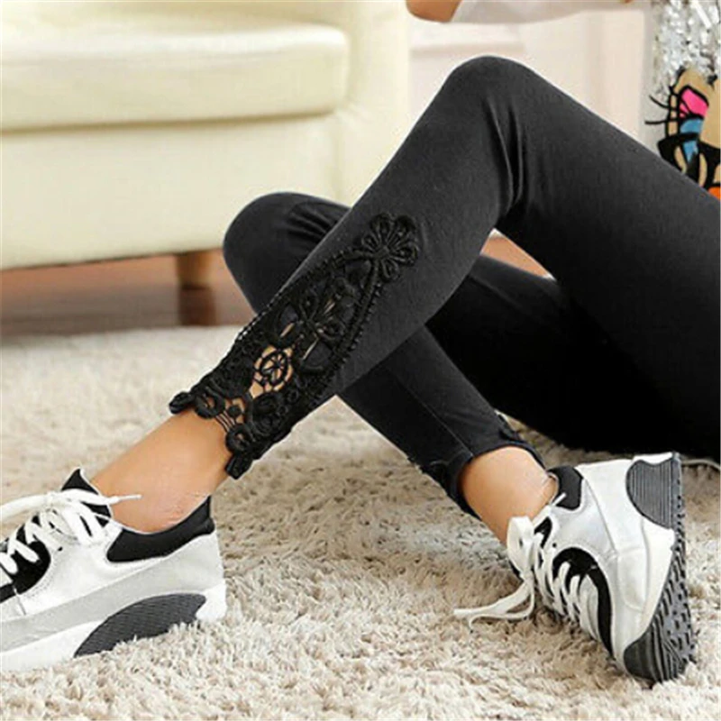 Новинка модные леггинсы женские кружевные трикотажные Стрейчевые джеггинсы