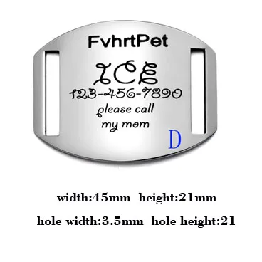 D Pet ID тегов для собак на воротник слайд тег - Цвет: D