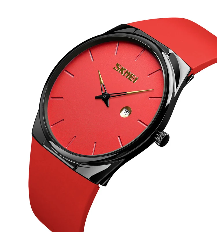 Red SKMEI Fashion Top Brand Luxury Sport Watch Men Quartz Watches Outdoor Waterproof Silicone Men's Wrist Watch Sports Clock - Цвет: Red
