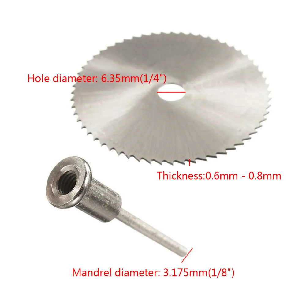 

3.175mm Shank HSS Rotary Tools Circular Saw Blades Cutting Discs with Mandrel Cut off Mini Saw Blade for Wood/ Plastic/ Metal