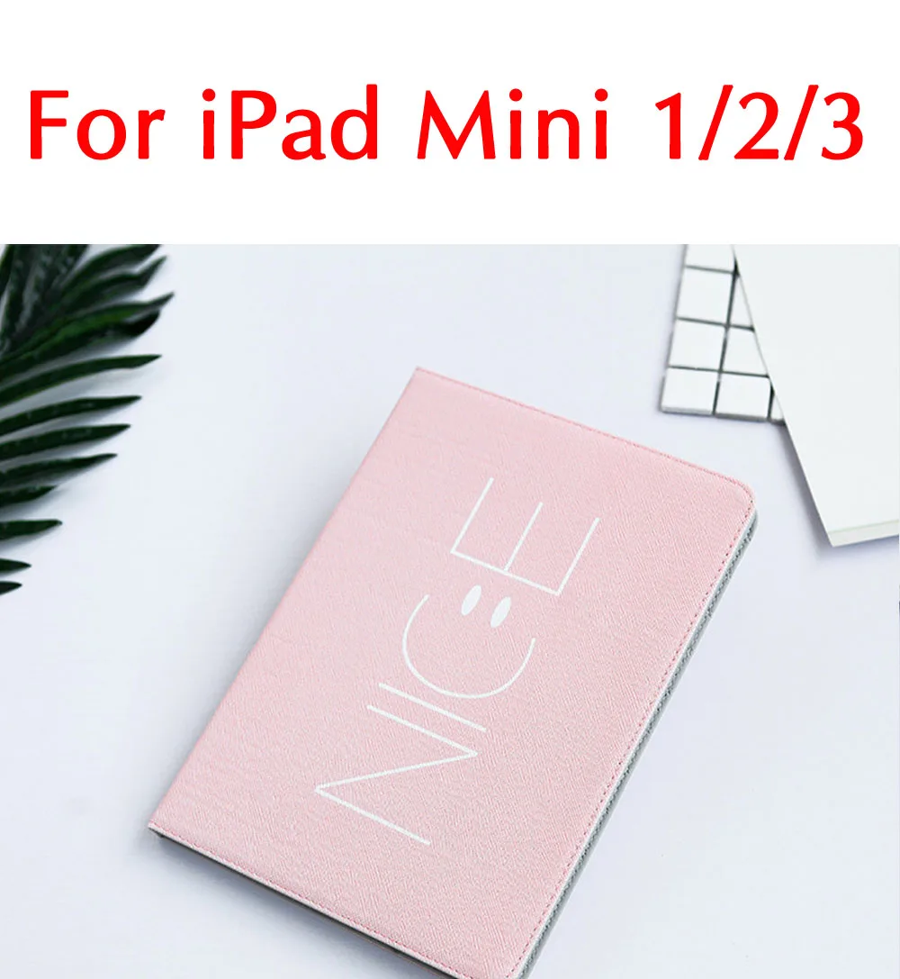 Чехлы из искусственной кожи для iPad Mini 4 3 2 1 iPad Pro 9,7 Pro 10,5 Smart Auto Wake Up Sleep противоударные крышки с держателем и подставкой ST13 - Цвет: Pink mini2