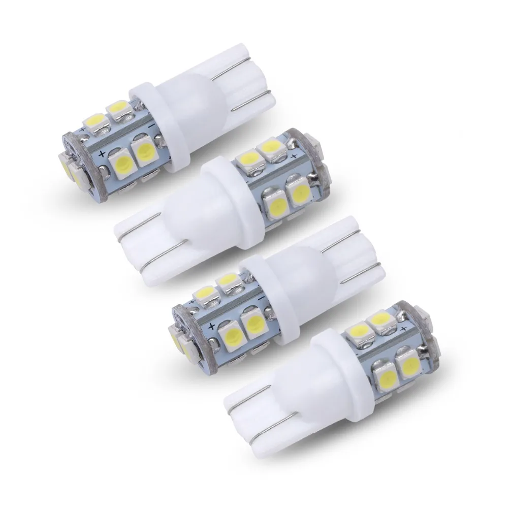 4x фонарь T10 w5w 10SMD 3528 Белый светодиодный автомобильный с клиновидным цоколем