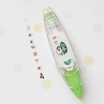 Green Кавайные Мультяшные животные, Корректирующая лента, дневник, украшение для ручного счета, пресс-лента, корейские канцелярские товары для школы, принадлежности 00201 - Цвет: Green