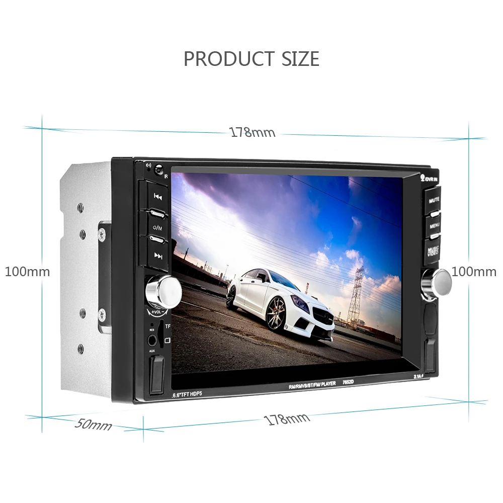 Podofo 2 Din 6 &quotЖК сенсорный экран автомобильный аудио 12 в авто радио плеер с bluetooth hands