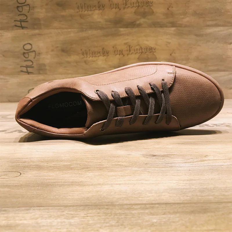 FLGMOCOM 2019 Casual Leather Shoes Men Fashion Sneakers Footwear Comfortable Male Quality Loafers Lace Non-slip | Обувь