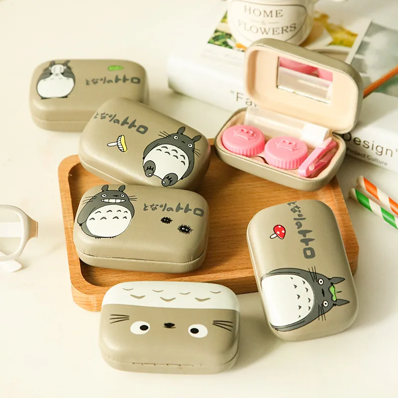 Чехол для косметических контактных линз TOTORO с зеркалом цветной контейнер милый