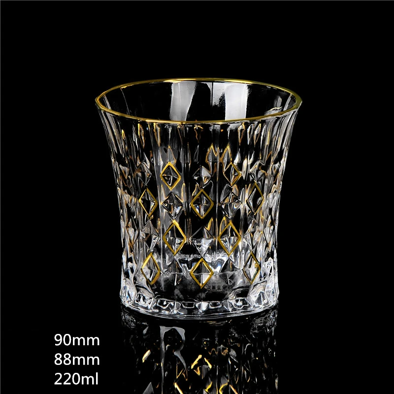 Топ класс следа золота искажения Кристалл виски чашки Chivas бокал для Вина Подвески для бара дома Vasos De Cristal Tipsy Whiskeys стакан - Цвет: Style 4